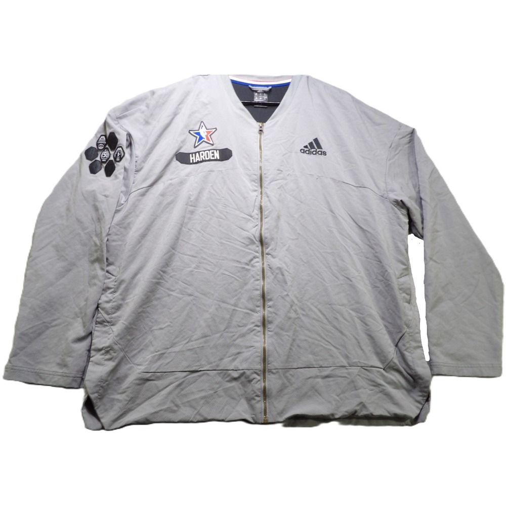 Adidas James Harden All-Star Track Jacket Gray Men 2XL Full Zip Basketball Sport